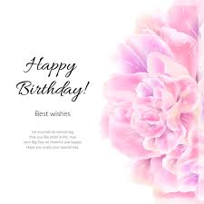 happy birthday greeting card with pink