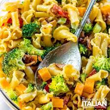 broccoli pasta salad with bacon and