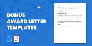 6 bonus award letter templates in pdf