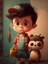 boy bear cute cartoon background