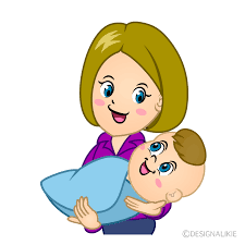 mother holding baby cartoon free png