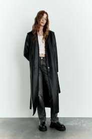 Zara Faux Leather Trench Coat