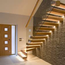 Luxury Modern Stair Glass Railing Led