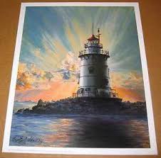 Details About Lighthouse Art Print Old Saybrook Ct 12x15 In