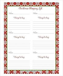 Free Shopping List Download Wish Template To Fill Out