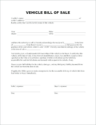 Bill Of Sale Document Template