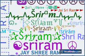 nicknames for sriram जय श र र म