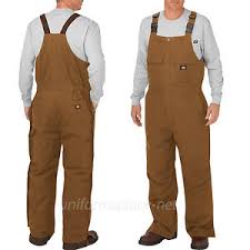 Details About Dickies Bib Overalls Mens Flex Sanded Stretch Duck Insulated Bib Overall Tb577