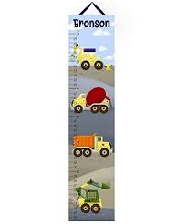 Toad And Lily Canvas Growth Chart Primary Construction Truck