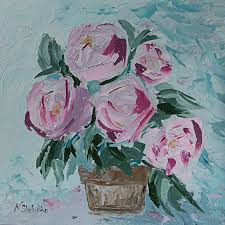 roses in a pot painting by natalia