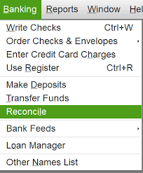 reconciling banking in quickbooks