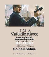 To be faithfull to satan is your honour. Kingsman Freaking Hilarious So Far My Fave Movie Can T Wait To Add It To My Collection Kingsman Good Movies Film Quotes