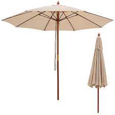 9 5 Ft Wooden Patio Umbrella W