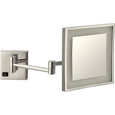 glimmer by nameeks led light wall mounted makeup mirror satin nickel