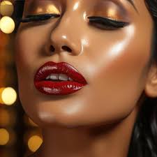 premium photo clic bold red lips