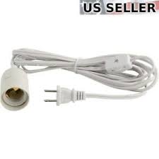 E26 Light Bulb Socket To Ac Wall Outlet Plug Adapter On Off Switch 12 Ft Cord Ebay