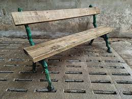 antique green cast iron garden bench