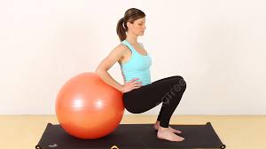 woman sitting on an exercise ball