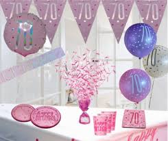 70th birthday glitz pink silver themed