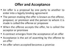 Both offer and acceptance are viewed objectively. Offer And Acceptance Zerat