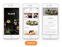 Flavr Ios App Ui Kit Free Food App Design For Sketch