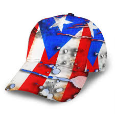 Puerto rico baseball cap blue red. Puerto Rico Flag Splashing Unisex Baseball Cap Classic Adjustable Plain Cap Hats Caps Men