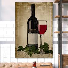 Canvas Wall Art Red Wine Bottle A