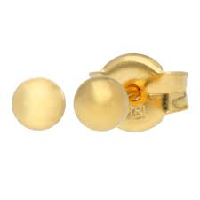 18ct yellow gold 3mm ball stud earrings