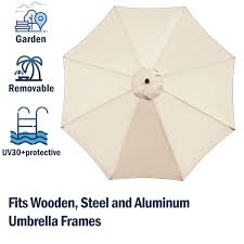 9ft Beige Umbrella Canopy Top Cover