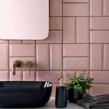 Stunning modern bath tub with pink glitter glass tile a. Pink Bathroom Tiles Topps Tiles