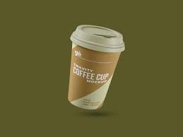gravity paper coffee cup mockup psd