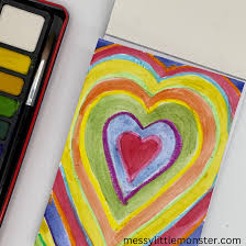 Easy Heart Painting Using Oil Pastels