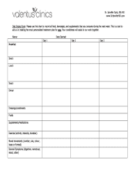 Food And Fluid Intake Chart Forms And Templates Fillable