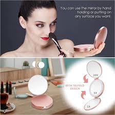 led compact mirror with lights and