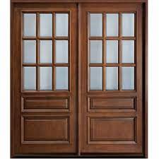 Brown Standard Glass Panels Door