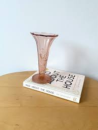 Vintage Art Deco Pink Glass Vase Glass