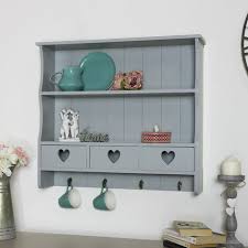 Large Grey Wall Shelf With Heart Drawer