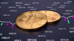 Video Animation Of Two Golden Bitcoin On Trading Chart Background Physical Bit Coin Digital Currency Cryptocurrency
