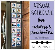 Visual Schedule For Toddlers Preschool Free Printable Food