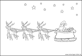 Malvorlagen rudolph rentier ausdrucken : Ausmalbild Mit Dem Weihnachtsmann Und Seinem Rentierschlitten