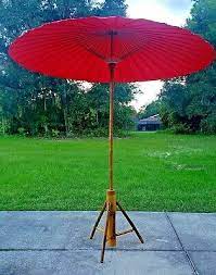 Rare Parasol 7ft Bamboo Patio Umbrella