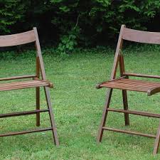 Vintage French Wooden Folding Chairs