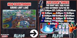 The live event the device will be delayed to monday, june 15, and the season 3 launch delayed to wednesday, june 17. epic games is kicking off that's because fortnite events often result in huge server queues, as vast numbers of players log in at the same time. Live Event Times The Date Written Is Europe Date So It S 5 4 For Some Of You If Your Country Isn T Featured In The Picture Feel Free To Ask In The Comments And