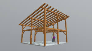 24x24 timber frame shed roof with loft