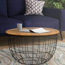 Round Mango Wood Coffee Table