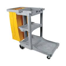 janitor s cart plastic 4 shelves 1