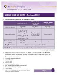 retirement benefits â teachers trsl