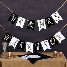 personalized wedding bunting banner