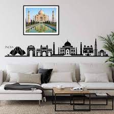 Sticker Mrual India Skyline Wall Art Fr