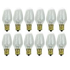 Sunlite 7 Watt C7 Candelabra Base Clear Incandescent Night Light Bulb 12 Pack Hd02361 3 The Home Depot